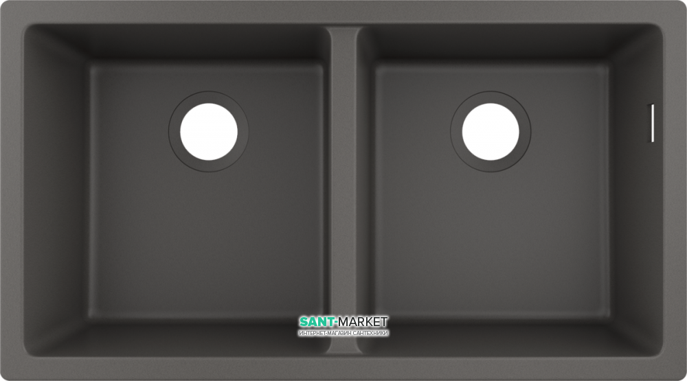 Мойка для кухни монтаж под столешницу Hansgrohe S51 S510-U770 SilicaTec серый камень 43434290