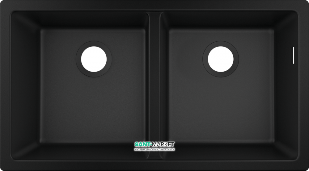 Мойка для кухни монтаж под столешницу Hansgrohe S51 S510-U770 SilicaTec черный графит 43434170