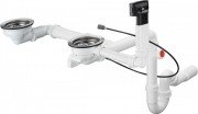Сифон для двойных раковин с автоматическим комплектом слив-перелив Hansgrohe D17-12 Select белый/нержавеющая сталь 43948000