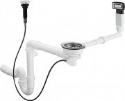 Сифон для гранітних раковин з автоматичним комплектом слив-перелив Hansgrohe D16-11 білий / хром 43937000