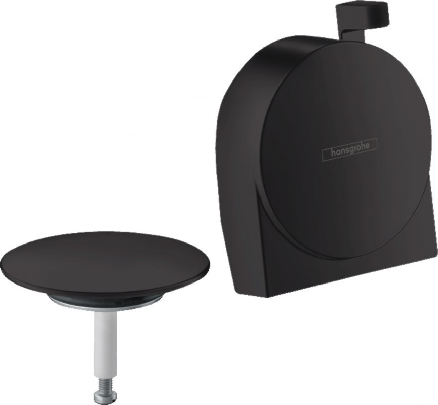 Зовнішня частина виливу на ванну з набором для зливу і переливу Hansgrohe Exafill S чорний матовий 58117670