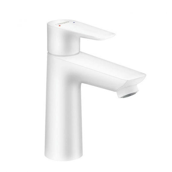 Смеситель для раковины Hansgrohe Talis E однорычажный со сливным гарнитуром белый матовый 71710700
