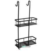 Полочка для ванной навесная двойная Eger металл черный 555-37black