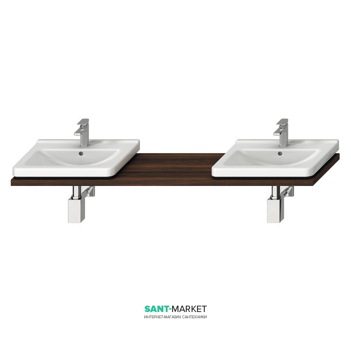 Стільниця під раковину Jika Cubito 135-220 см з двома вирізами венге H46J4240144611