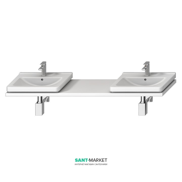 Столешница под раковину Jika Cubito 135-220 см с двумя вырезами белый H46J4240145001