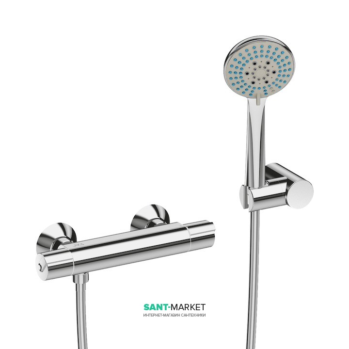 Термостат для душа Jika Deep двухвентильный с ручным душем хром H3331U70042711