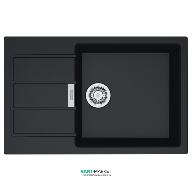Мойка для кухни Franke Sirius SID 611-78 XL врезная оборотная с двумя отверстиями Tectonite черный 114.0497.952