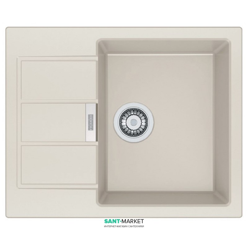 Мойка для кухни Franke Sirius SID 611-62 врезная оборотная с двумя отверстиями Tectonite маскарпоне 114.0497.936