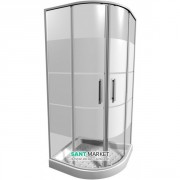 Душевая кабина Jika Lyra Plus 80х80 см белый профиль полосатое стекло H2533810006651