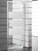 Дверь душевая Jika Lyra Plus 80 см белый профиль полосатое стекло H2543810006651