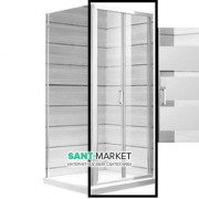 Дверь душевая Jika Lyra Plus 80 см белый профиль полосатое стекло H2553810006651