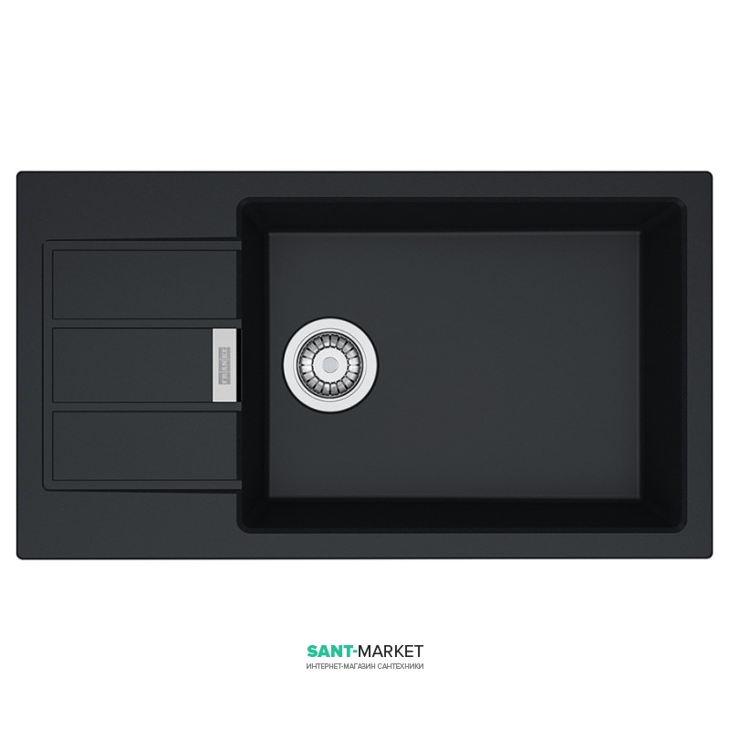 Мойка для кухни Franke Sirius SID 611-78 XL Slim врезная оборотная с двумя отверстиями Tectonite черный 114.0497.960
