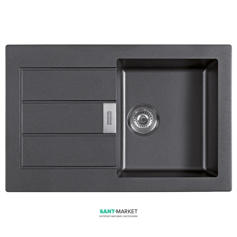 Мойка для кухни Franke Sirius SID 611-78 врезная оборотная с двумя отверстиями Tectonite черный 114.0498.003