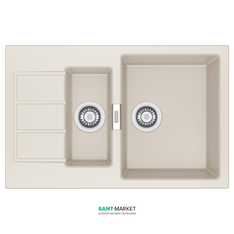 Мойка для кухни Franke Sirius SID 651-78 врезная оборотная с двумя отверстиями Tectonite маскарпоне 114.0497.987