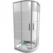 Душевая кабина Jika Lyra Plus 80х80 см белый профиль полосатое стекло H2533810006651