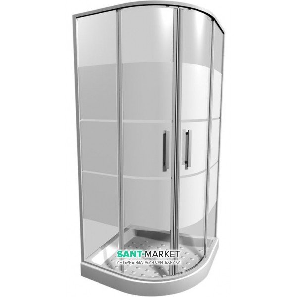 Душова кабіна Jika Lyra Plus 90х90 см білий профіль смугасте скло H2533820006651