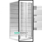 Дверь душевая Jika Lyra Plus 90 см белый профиль полосатое стекло H2553820006651