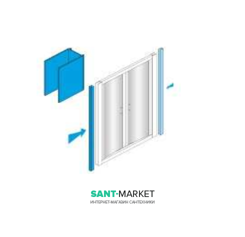 Профиль для душевых дверей Jika Lyra Plus алюминий белый H2968600000091