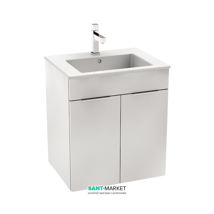 Тумба подвесная с раковиной для ванной Jika Cube 55х43 см белый H4536111763001