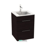 Тумба підвісна з раковиною для ванної Jika Cube 45х43 см темний дуб H4536221763021