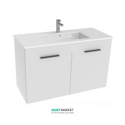 Тумба подвесная с раковиной для ванной Jika Cube 100х43 см белый H4536511763001