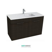 Тумба підвісна з раковиною для ванної Jika Cube 100х43 см темний дуб H4536511763021