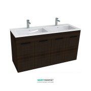 Тумба с двойной раковиной для ванной Jika Cube 120х43 см тёмный дуб H4536611763021