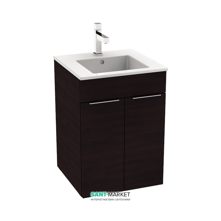 Тумба підвісна з раковиною для ванної Jika Cube 45х43 см темний дуб H4536211763021