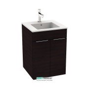 Тумба подвесная с раковиной для ванной Jika Cube 45х43 см тёмный дуб H4536211763021
