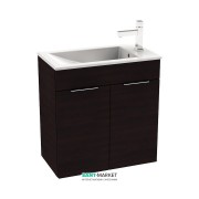 Тумба подвесная с раковиной для ванной Jika Cube 60х34 см тёмный дуб H4536311763021