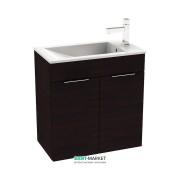 Тумба підвісна з раковиною для ванної Jika Cube 60х34 см темний дуб H4536311763021