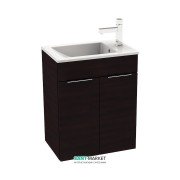 Тумба подвесная с раковиной для ванной Jika Cube 50х34 см тёмный дуб H4536411763021