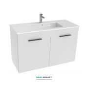 Тумба подвесная с раковиной для ванной Jika Cube 100х43 см белый H4536511763001