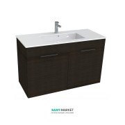 Тумба подвесная с раковиной для ванной Jika Cube 100х43 см тёмный дуб H4536511763021