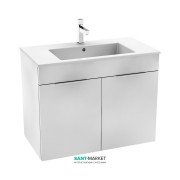 Тумба подвесная с раковиной для ванной Jika Cube 80х43 см белый H4537521763001