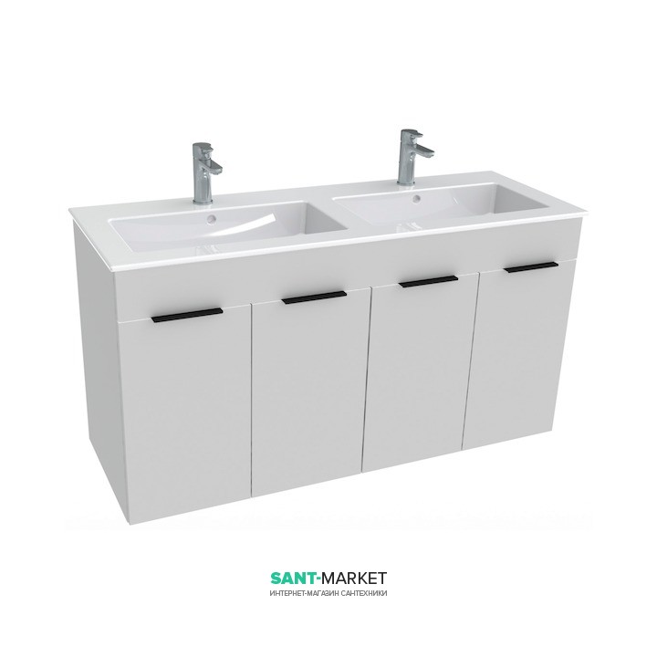 Тумба з подвійною раковиною для ванної Jika Cube 120х43 см білий H4536611763001