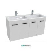 Тумба с двойной раковиной для ванной Jika Cube 120х43 см белый H4536611763001