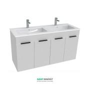 Тумба с двойной раковиной для ванной Jika Cube 120х43 см белый H4536611763001
