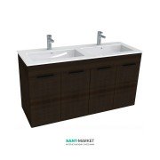 Тумба с двойной раковиной для ванной Jika Cube 120х43 см тёмный дуб H4536611763021