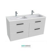 Тумба с двойной раковиной для ванной Jika Cube 120х43 см белый H4536621763001