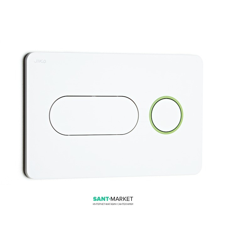 Панель змиву Jika Modul PL8 подвійний змив біла основа зелене кільце H8936460000001