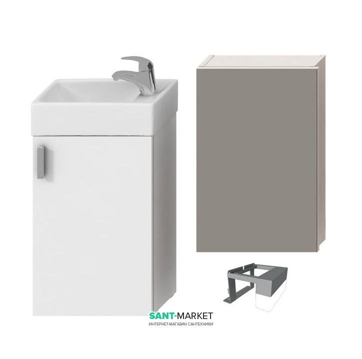 Тумба подвесная с раковиной Jika Petit зеркальным шкафчиком и подсветкой белый H4535121753001