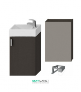 Тумба подвесная с раковиной Jika Petit зеркальным шкафчиком и подсветкой серый H4535121753011