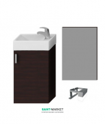 Тумба подвесная с раковиной Jika Petit зеркалом и подсветкой тёмный дуб H4535141753021