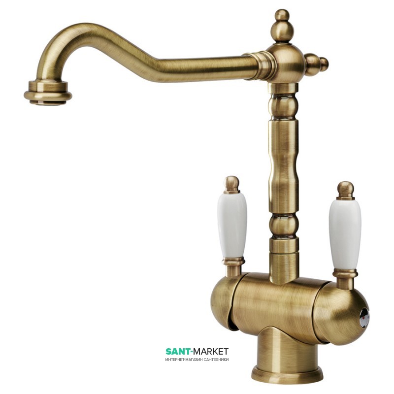Змішувач для кухні Franke Old-England Bicomand Двохважеля латунь бронза 115.0028.204