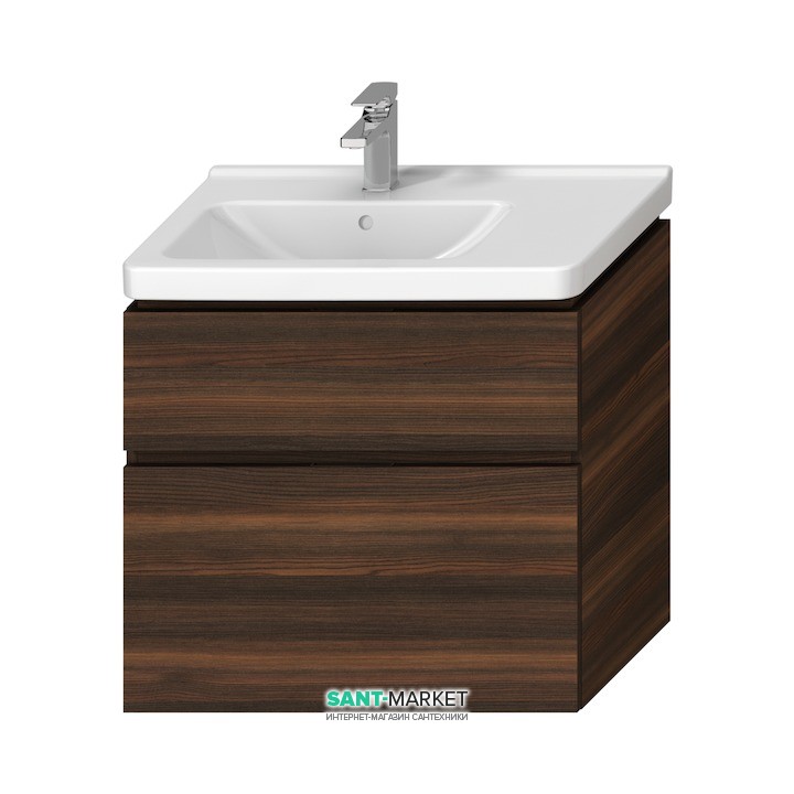 Тумба подвесная под раковину Jika Cubito 75 см вырез слева венге H40J4254044611