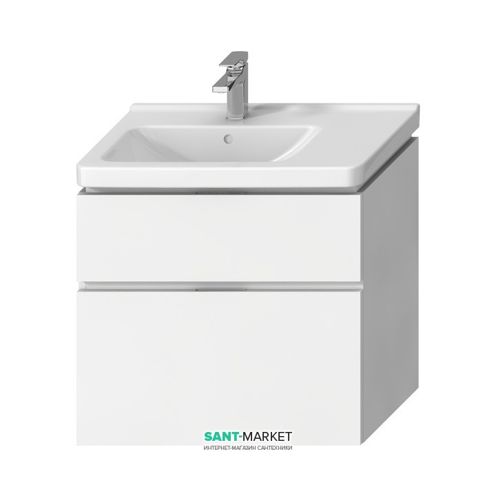 Тумба подвесная под раковину Jika Cubito 75 см вырез слева белый H40J4254045001