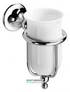 Cтакан для зубных щеток с держателем Lineabeta Vanessia латунь/керамика хром/белый 52901.29