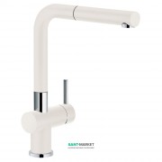 Смеситель для кухни Franke Active Plus Doc однорычажный с выносным изливом латунь покрытие Fragranite хром/ваниль 115.0373.832