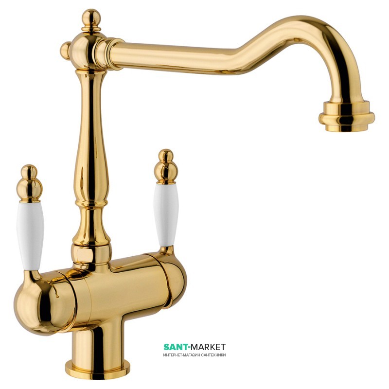 Смеситель для кухни Franke Byblos двухрычажный для водопроводной и фильтрованной воды латунь золото 115.0370.685
